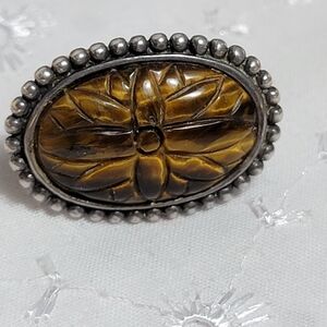 Whitney Kellie Tiger Eye And Silver Ring